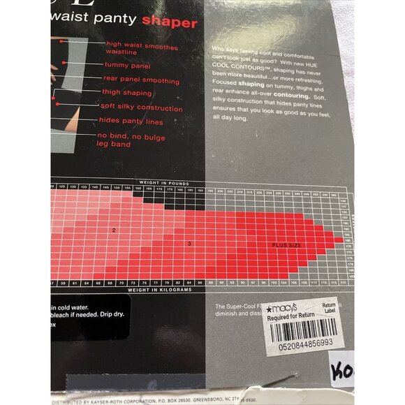 Hue High Waist Panty Shaper With Cool Fiber Technology For All-Day Comfort Sz 3 - Picture 8 of 10